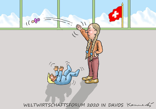 Cartoon: ZWEI BAYBIES IN DAVOS (medium) by marian kamensky tagged fridays,for,future,greta,thunberg,schulstreik,klimarettung,co2,suv,klimakonferenz,in,madrid,australien,brände,davos,fridays,for,future,greta,thunberg,schulstreik,klimarettung,co2,suv,klimakonferenz,in,madrid,australien,brände,davos