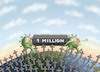 Cartoon: 1 MILLION (small) by marian kamensky tagged coronavirus,epidemie,gesundheit,panik,stillegung,trump,pandemie