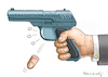 Cartoon: ANTI RACIST GUN (small) by marian kamensky tagged brexit,theresa,may,england,eu,schottland,weicher,wahlen,boris,johnson,nigel,farage,ostern,seidenstrasse,xi,jinping,referendum,trump,monsanto,bayer,glyphosa,strafzölle,el,paso