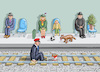 Cartoon: BAHNSTREIK (small) by marian kamensky tagged poststreik,deutschland,bahnstreik