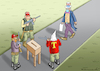 Cartoon: BANANENAUTOKRATIE TRUMPISTAN (small) by marian kamensky tagged us,wahlen,joe,biden,trump,corona,bob,woodward,harris,pence