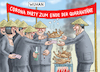 Cartoon: CORONA PARTY IN WUHAN (small) by marian kamensky tagged coronavirus,epidemie,gesundheit,panik,stillegung,trump,pandemie