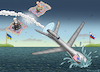 Cartoon: DROHNEN-CRASH (small) by marian kamensky tagged flucht,aus,cherson,putin,energieterror,weihnachtsgenozid,in,der,ukraine,drohnen,crash,abrams,leopard