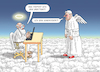 Cartoon: EMERITIERTER TRIFFT IRRITIERTEN (small) by marian kamensky tagged papst,benedikt,xvi