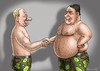 Cartoon: ERZBENGEL GABRIEL TRIFFT PUTLER (small) by marian kamensky tagged putinversteher,steinmeier,gabriel,putin,krimm