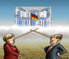 Cartoon: Fernsehduell (small) by marian kamensky tagged peer,steinbrück,kanzlerkandidat,wahlen,spd,sigmar,gabriel,attacke,angela,merkel,cdu,scu,fernsehduell