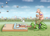 Cartoon: FLIEGENJÄGER (small) by marian kamensky tagged lukaschenko,raynair,belarus,terrorismus