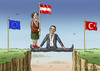 Cartoon: GROSSE FREUNDE (small) by marian kamensky tagged flüchtlingspolitik,griechenland,eu,österreich,deutschland,türkei
