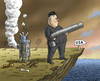 Cartoon: Grosses Kaliber des Kim Jong Un (small) by marian kamensky tagged kim,jong,un,atpmare,drohung,gegen,usa,manöver,nord,korea