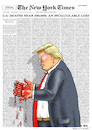 Cartoon: HEUTIGER THE NEW YORK TIMES-COVE (small) by marian kamensky tagged coronavirus,epidemie,gesundheit,panik,stillegung,trump,pandemie