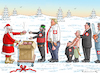 Cartoon: HIRNBESCHERUNG (small) by marian kamensky tagged happy new year 2024 trump biden weihnachten wahlen usa
