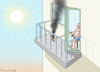 Cartoon: HITZEWELLE (small) by marian kamensky tagged sonnenbrand,hitzewelle,gletscherschmelze,klimawandel