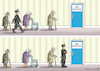 Cartoon: IMPFREIHENFOLGE (small) by marian kamensky tagged biontech,pfizer,impfung,corona,rosenmontag,eu,ursula,von,der,leyen