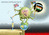 Cartoon: INDISCHE TANTE DOPPELMUTANTE (small) by marian kamensky tagged biontech,pfizer,impfung,corona,rosenmontag,eu,english,lockdown,ostern,ursula,von,der,leyen