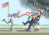 Cartoon: JOE ERHÖHT ZÖLLE (small) by marian kamensky tagged joe,erhöht,zölle,usa,china,handel