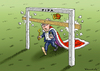 Cartoon: Kaisers FIFA Sperre (small) by marian kamensky tagged fifa,wm,brasilien,katar,korruption,fussball,sepp,blatter,franz,beckenbauer,fc,bayern,papst,franziskus