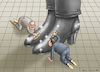 Cartoon: LASCHET VERSUS SÖDER (small) by marian kamensky tagged laschet,versus,söder,merkel,wahlen