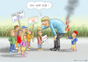 Cartoon: MERKEL TIEF BERÜHRT (small) by marian kamensky tagged klimakonferenz,in,katowice,co2,polen,naturkatastrophen,ausstieg,aus,der,kohle,akk,greta,thunberg,merkel