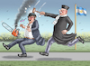 Cartoon: MILEI AUSGEBREMST (small) by marian kamensky tagged milei,ausgebremst,argentinien