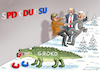 Cartoon: MORGEN WIRD GROKO-GETANZT ! (small) by marian kamensky tagged groko,spd,parteitag,schulz,würselen,merkel