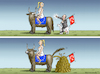 Cartoon: MRS. EUROPA AND ERDOGAN (small) by marian kamensky tagged cumhuriyet,erdogan,cavusoglu,pressefreiheit,türkei,denit,yücel