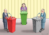 Cartoon: MÜLLVERANSTALTUNG (small) by marian kamensky tagged tv,triell,laschet,baerbock,scholz,merkel,laschets,zukunftsteam