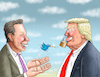 Cartoon: MUSK BEFREIT TWITTER (small) by marian kamensky tagged musk,befreit,twitter,trump