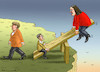 Cartoon: NAHLES IN GLEICHGEWICHTSNOT (small) by marian kamensky tagged groko,spd,parteitag,schulz,würselen,merkel,andrea,nahles,hessen,wahlen,sarrazin,ausschlussverfahren,akk,bürgergeld