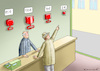 Cartoon: NOTBREMSENFACHGESCHÄFT (small) by marian kamensky tagged biontech,pfizer,impfung,corona,eu,ursula,von,der,leyen,notbremse