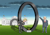 Cartoon: OLAF USCHI UND DIE SCHWARZE NULL (small) by marian kamensky tagged scholz,ursula,von,der,leyen,wehretat