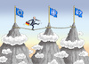 Cartoon: OLAFS GIPFELKETTE (small) by marian kamensky tagged olafs,gipfelkette,nato,eu