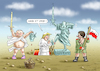 Cartoon: POLEN IST VERLOREN (small) by marian kamensky tagged merkel,besucht,piss,szydlo,in,polen,trump,katzynski,justiz