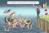 Cartoon: SALVINIS NEUE FLÜCHTLINGSWELLE (small) by marian kamensky tagged merkel,seehofer,unionskrise,csu,cdu,flüchtlinge,kontrollzentren,für,salvini,defizit,trump