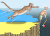 Cartoon: SCHOLZ SCHICKT LEOPARDEN (small) by marian kamensky tagged flucht,aus,cherson,putin,energieterror,weihnachtsgenozid,in,der,ukraine,abrams,leopard