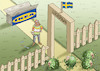 Cartoon: SCHWEDISCHER SONDERWEG (small) by marian kamensky tagged us,wahlen,joe,biden,trump,corona,kapitol,putsch,bob,woodward,harris,lockdowns,schwedischer,sonderweg,pence,astra,seneca