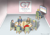 Cartoon: SEHR AKTIVER TRUMP BEIM G7 (small) by marian kamensky tagged brexit,theresa,may,england,eu,schottland,weicher,wahlen,boris,johnson,nigel,farage,ostern,seidenstrasse,xi,jinping,referendum,trump,monsanto,bayer,g7,glyphosa,strafzölle,el,paso