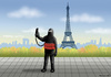 Cartoon: SELFIE IN PARIS (small) by marian kamensky tagged hollande,trifft,obama,terroranschlag,in,paris