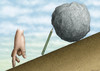 Cartoon: Sisyphos Selbstbefreiung (small) by marian kamensky tagged sisyphos,selbstrettung