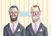 Cartoon: SPAHN MIT SEINEM EHEMANN FUNKE (small) by marian kamensky tagged coronavirus,epidemie,gesundheit,panik,stillegung,überschall,schneller,jens,spahn,trump,pandemie