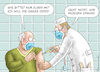 Cartoon: SPAHNISCHE CORONA-IMPFUNG (small) by marian kamensky tagged biontech,pfizer,impfung,corona,rosenmontag,eu,english,lockdown,ostern,ursula,von,der,leyen