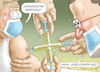 Cartoon: SPAHNISCHE KREUZIMPFUNG (small) by marian kamensky tagged delta,abmachung,spahn,lockdown,kinder,schulen,fussbal,em,johnson