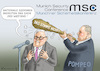 Cartoon: STEINMEIER BEI DER MSC (small) by marian kamensky tagged brexit,theresa,may,england,eu,schottland,weicher,wahlen,boris,johnson,nigel,farage,ostern,seidenstrasse,xi,jinping,referendum,trump,monsanto,bayer,glyphosa,strafzölle,coronavirus