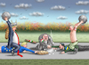 Cartoon: STEINZEITALTER VERSUS DEMOKRATIE (small) by marian kamensky tagged blockierer,orban