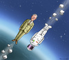 Cartoon: Strohnach vs Baumgartner (small) by marian kamensky tagged frank,strohnach,felix,baumgartner,österreich