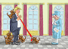 Cartoon: THE QUEEN IS AMUSED (small) by marian kamensky tagged obama,trump,präsidentenwahlen,usa,baba,vanga,republikaner,inauguration,demokraten,wikileaks,faschismus,jamal,khashoggi,very,black,hole