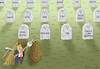 Cartoon: TOTENGRÄBER TRUMP (small) by marian kamensky tagged merkel,macron,reformen,eu,frankreich,trump,iran,atomdeal,rohani