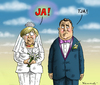 Cartoon: Traumhochzeit SPD CDU (small) by marian kamensky tagged peer,steinbrück,kanzlerkandidat,wahlen,spd,sigmar,gabriel,attacke,angela,merkel,cdu,scu,stinkefinger,grosse,koalition