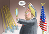 Cartoon: TRUMP 100 TAGE IM AMT (small) by marian kamensky tagged obama trump präsidentenwahlen usa baba vanga republikaner inauguration demokraten 100 tage im amt wikileaks faschismus