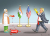 Cartoon: TRUMP BESUCHT NARENDRA MODI (small) by marian kamensky tagged brexit,theresa,may,england,eu,schottland,weicher,wahlen,boris,johnson,nigel,farage,ostern,seidenstrasse,xi,jinping,referendum,trump,monsanto,bayer,glyphosa,strafzölle,coronavirus