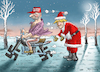 Cartoon: Trump gibt PEDIDA ein Motorrad (small) by marian kamensky tagged gutmensch faschismus populismus weihnachten